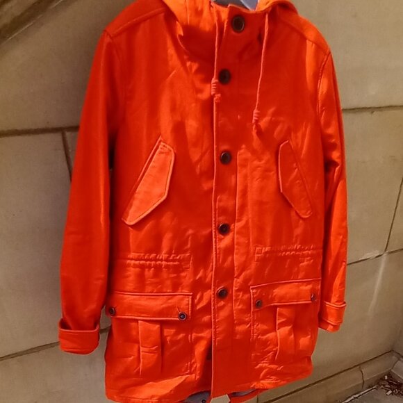 Todd Snyder + Gap Collab Mens Coat Hooded Parka Cadet Orange w/ Removeable Liner - Picture 2 of 16